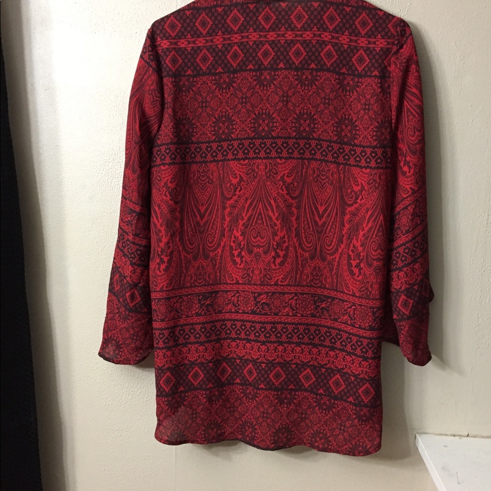 Red and Black Dressy Top - Picture 2 of 3